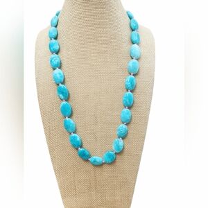 Aqua blue Pink Hand Knotted 22 Inch APRILSPLACE chicken Necklace